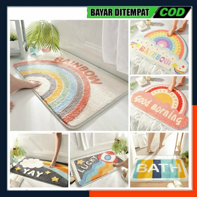 KESET ALAS KAKI RAINBOW ALAS KAKI DAPUR KAMAR MANDI RUANG TAMU PELANGI