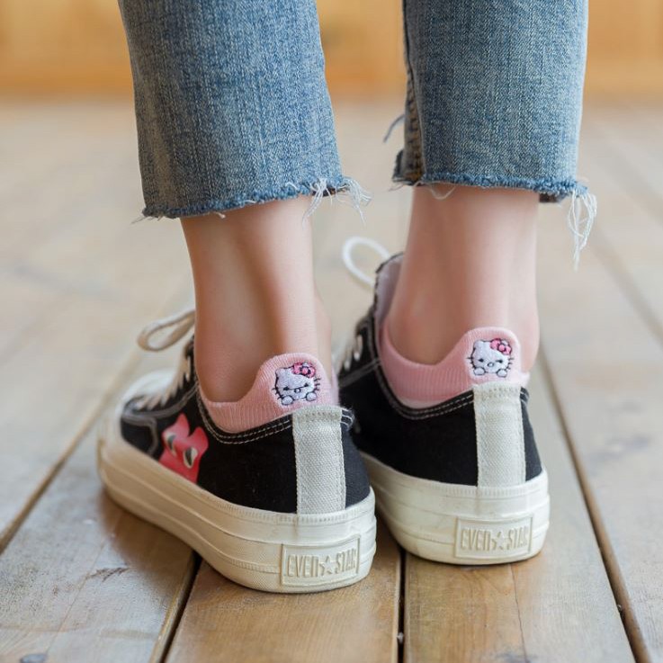 HELLO KITTY POLOS - Kaos Kaki Pendek Semata Kaki/ Kaos Kaki Ankle Dewasa Wanita-4