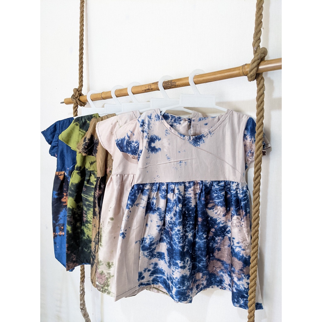 Daster Bayi Perempuan Anak Tie Dye 1 th 2 2th Summer Kids Dress Lucu Gemas Nyaman Adem Bahan Rayon Santung Dingin Tipis