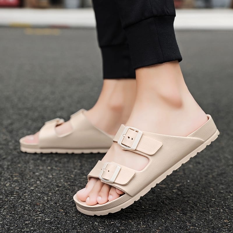 Sandal Wanita Slop Sendal Cewek Kekinian Korean Sandal Cewe Fashionable Model Dua Strap Terbaru Anti Slip Murah