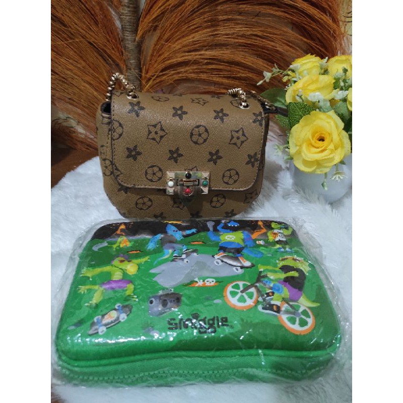 Sling Bag Mini Ala Lv tas selempang tali rantai Preloved Import