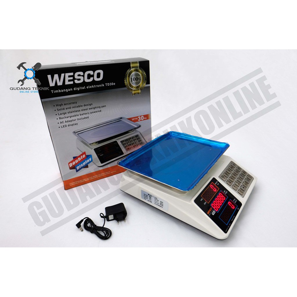 Timbangan Duduk Digital 30kg Wesco TD30e / Timbangan Digital Wesco 30 Kg