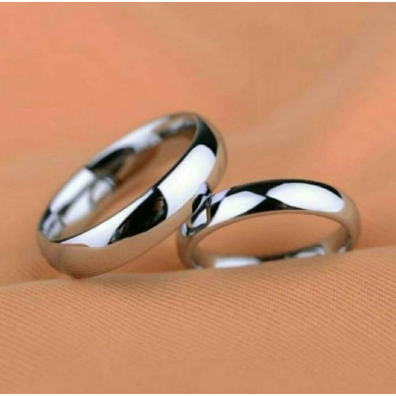 Cincin Titanium Untuk Pria Dan Wanita Putih Polos Terlaris Dan Tidak Luntur