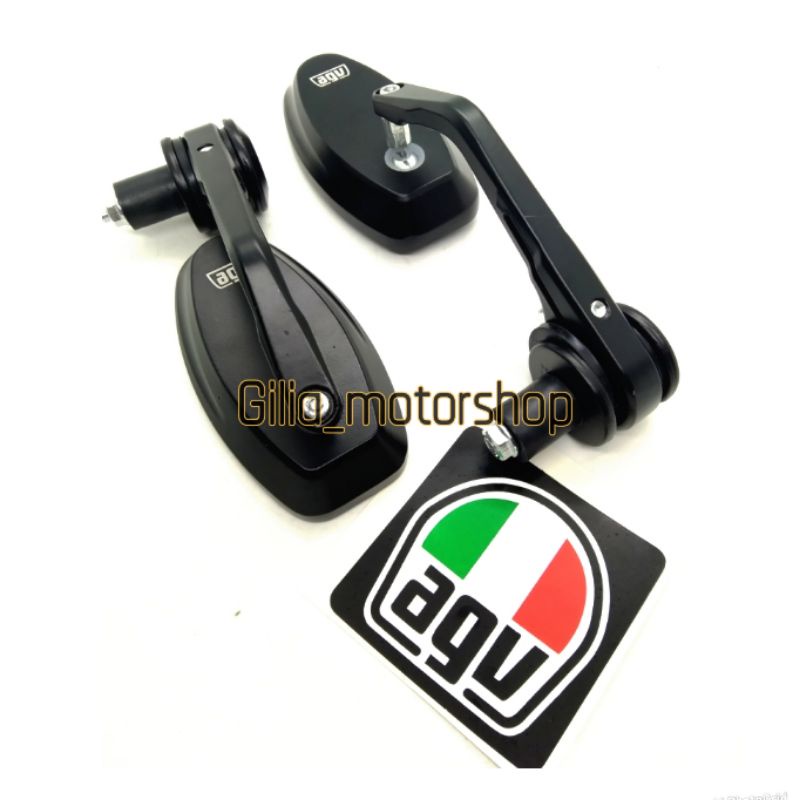 Spion AGV Jalu Oval SH -5001 Mirror putih-biru Universal Motor Nmax Lexi Aerox Scoopy Vario dll