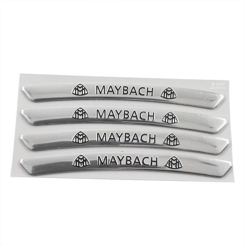 4 x Aluminum MAYBACH Letter Logo Car Auto Wheel Tire Decorative Emblem Badge Sticker Decal MAYBACH