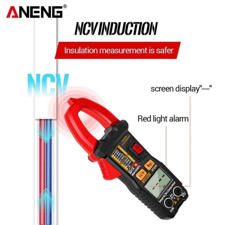 ANENG Digital Multimeter Voltage Tester Clamp - ST194 - Black/Red