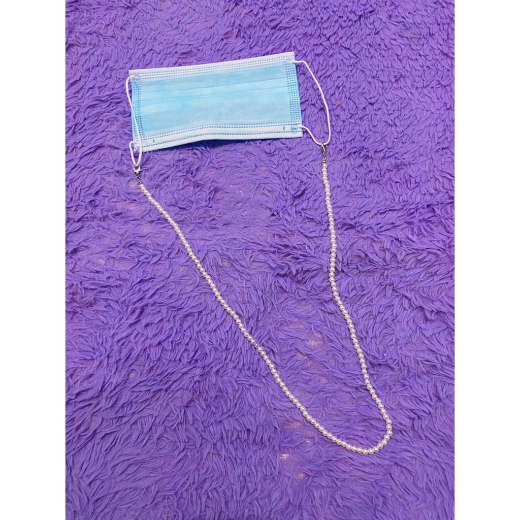 Strap KODE CY158 Masker/ Tali kacamata / kalung Mutiara / Tali Holder Masker Wajah Hias Mutiara