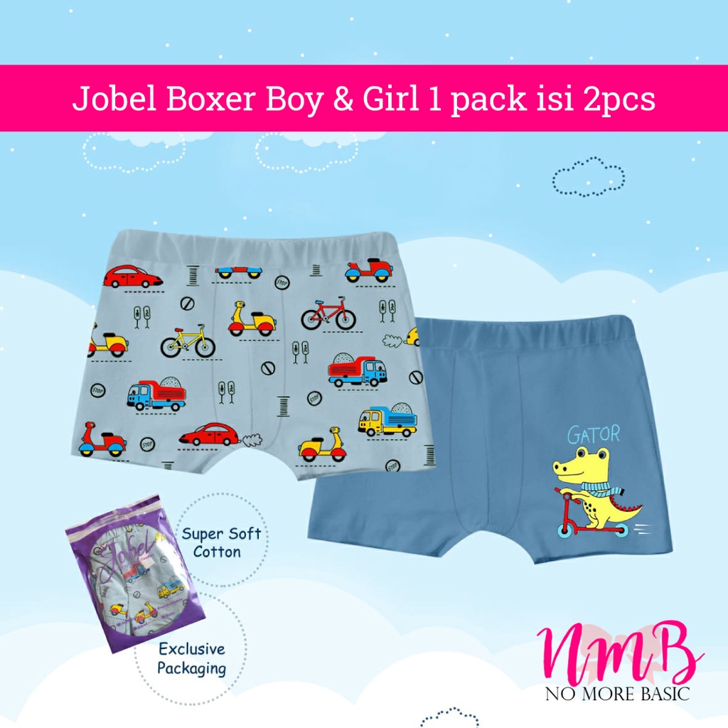 Jobel By Kazel Girl Boy Boxer Anak Perempuan dan Laki Laki 1 Set Isi 2 PCS