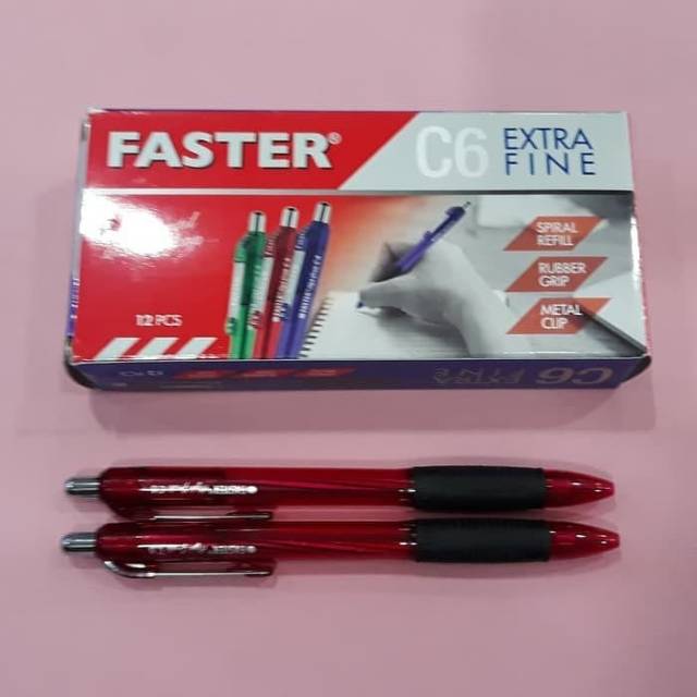 Pulpen / Bolpoin faster cetek c6 Isi 12 Pcs