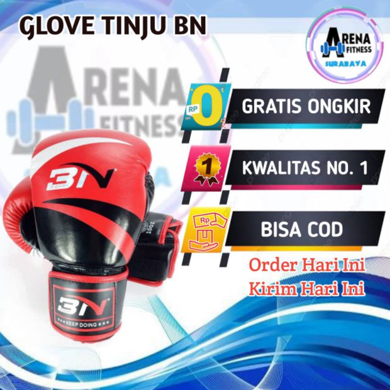 BN Sarung Tangan Tinju Glove Tinju BN MMA UFC Boxing Muay Thai Leather Glove 10 dan 12 OZ