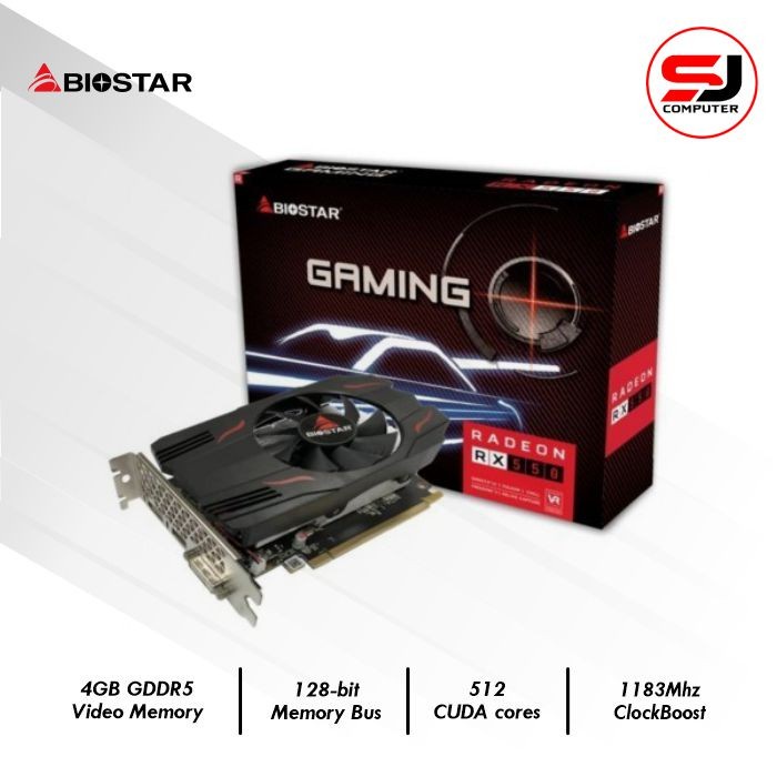 BIOSTAR RX 550 4GB DDR5 128 BIT VGA RADEON RX550 GARANSI RESMI