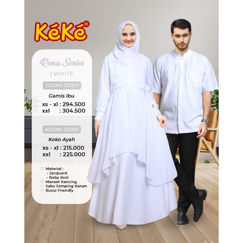 Gamis Putih Keke Sarimbit Keke Rona Putih Gamis Haji Umroh Size XS