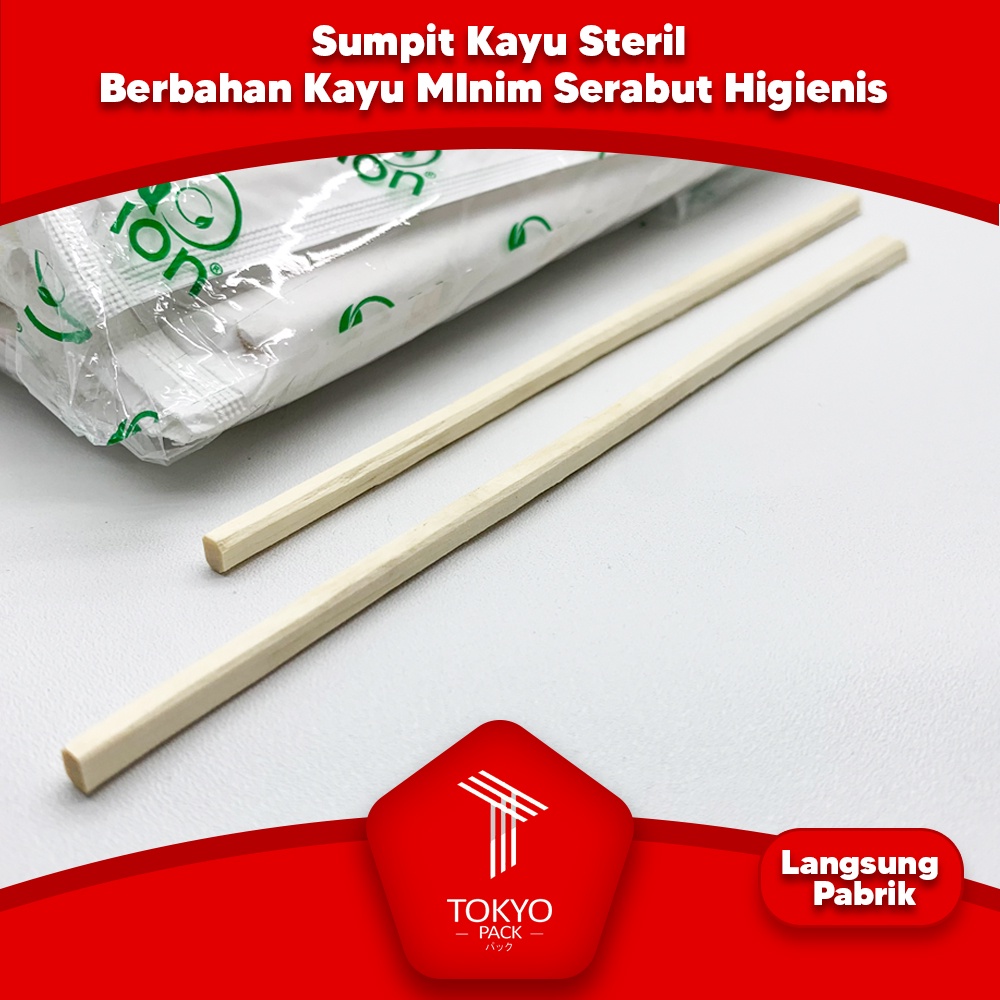 Sumpit Kayu Bungkus Kertas Genroku Full Steril isi 100pcs - Chopstick