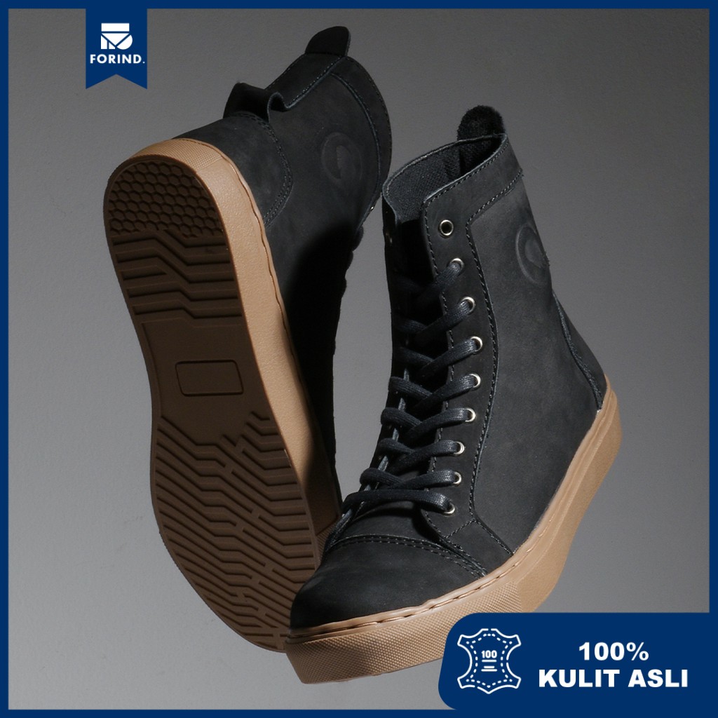 Khafra Black | Sepatu Vintage Klasik High Hi Pria/Cowok/Men Boots Original Footwear | FORIND Greata