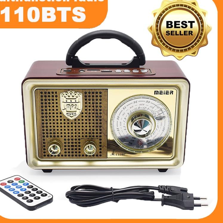 Muraaaahh.. Radio Portabel 110BTS Retro FM/AM/SW Radio Speaker System dengan BT USB TF Card Player 1