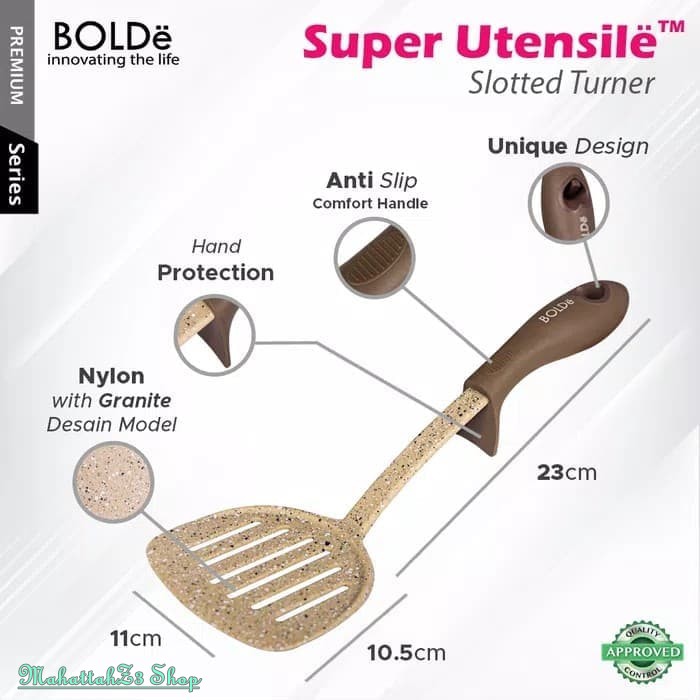 BOLDe Super Utensil Slotted Turner - Spatula Lubang - Sutil - Sodet/spatula bolde/