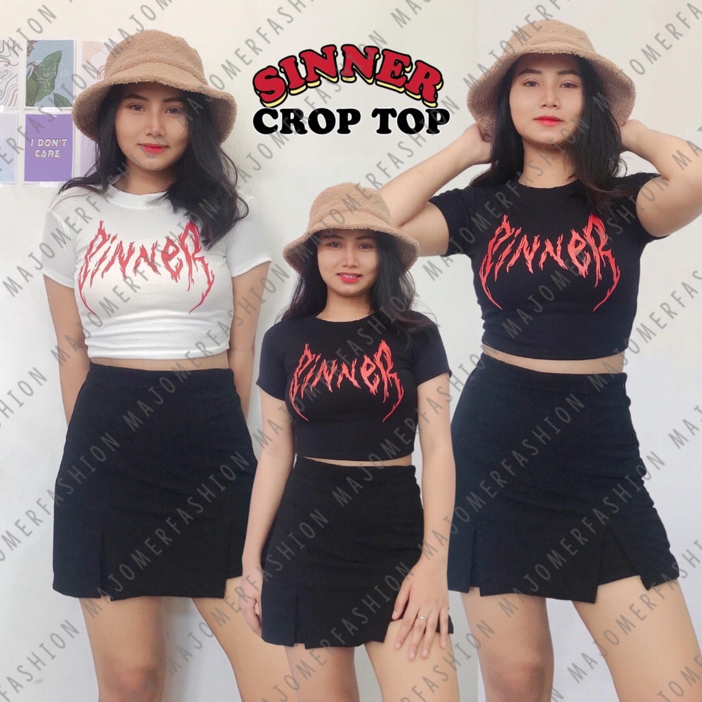 MAJOMER ® | SINNER CROP TOP - KAOS RIB WANITA