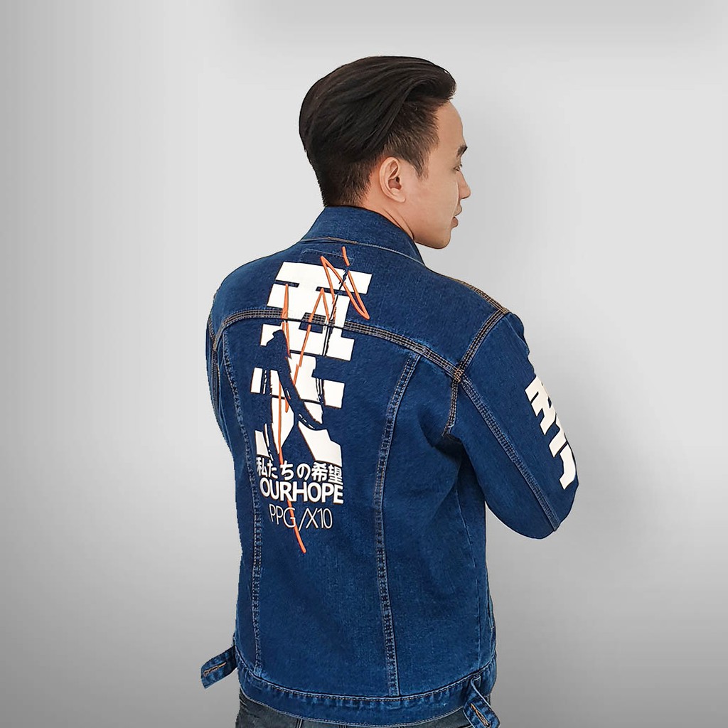 

Papago - Jaket Jeans Pria - Jaket Denim Sablon - Our Hope