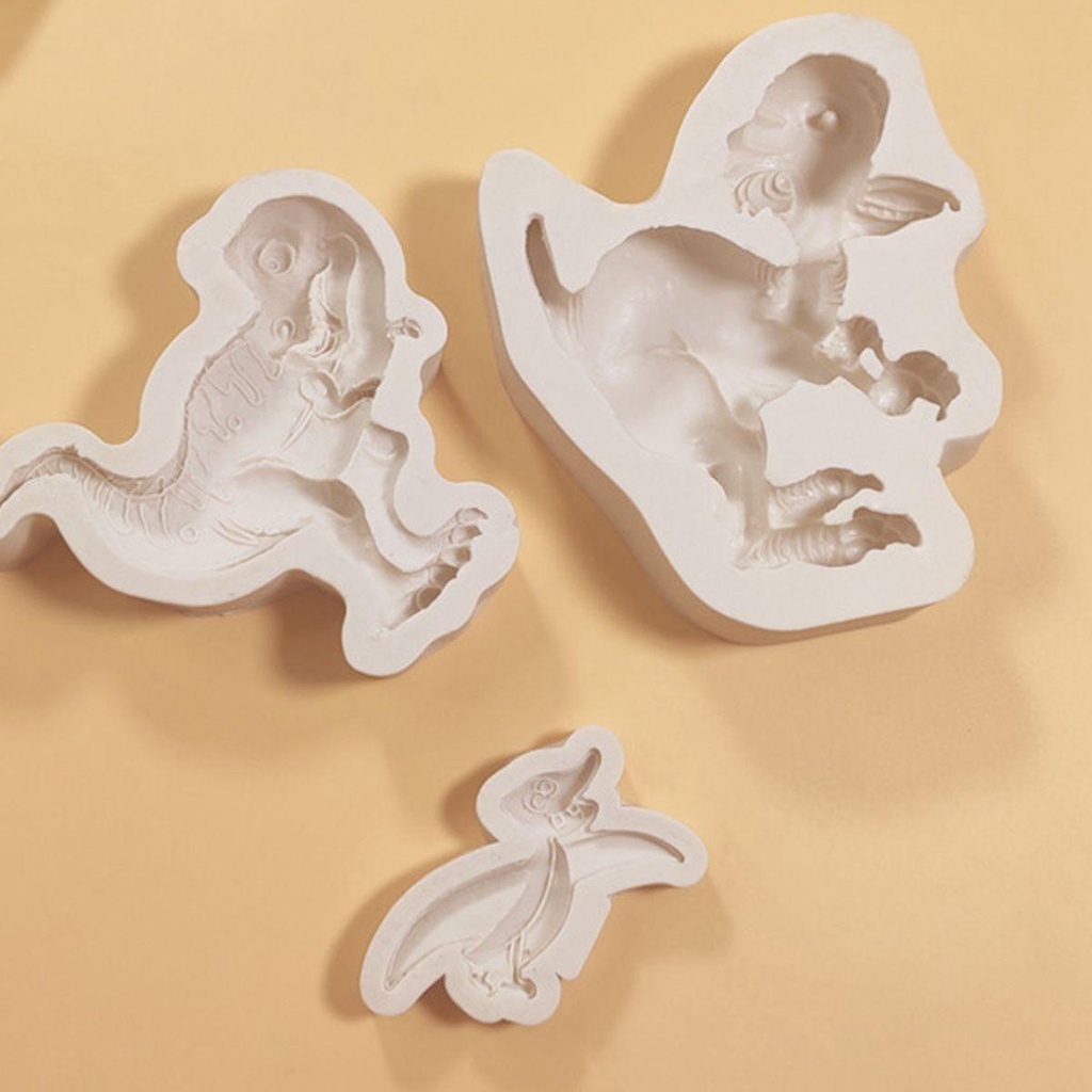 【 ELEGANT 】 Cetakan Fondant Permen Cookies DIY Dinosaurus Lucu Silicone Baking Tools Cetakan Coklat