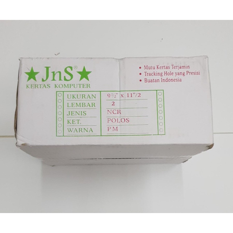 

CONTINUOUS FORM JNS NCR K2 PRS WARNA | 2 PLY KERTAS KOMPUTER