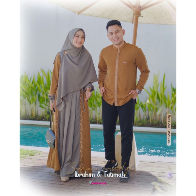 Ever gold Iron Grey Sarimbit Samara by Nazumi Fatimah Ibrahim Family Set