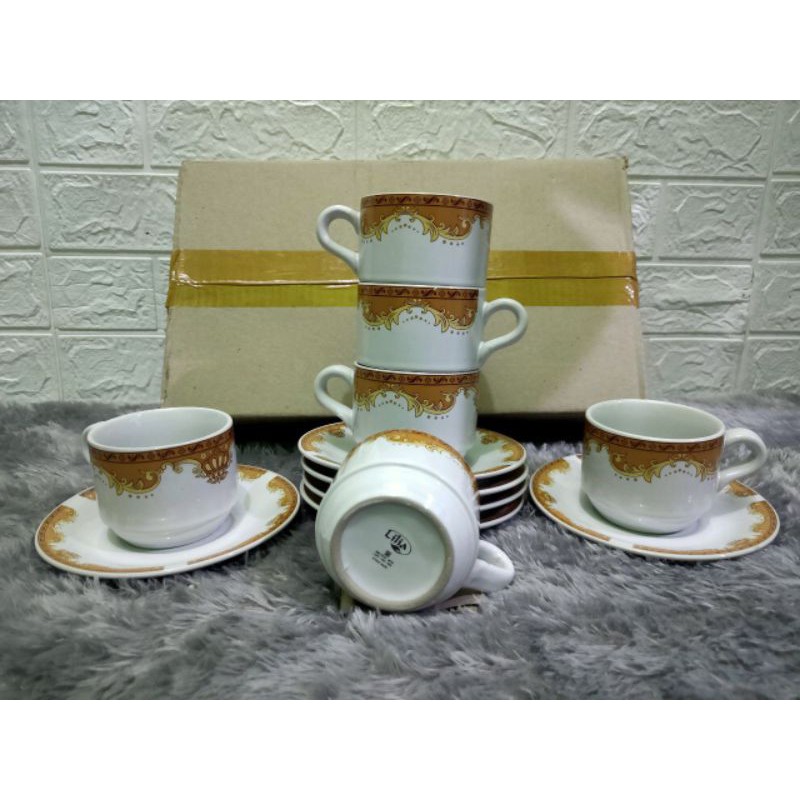 Cangkir Set Keramik Lucky Ayam jago / Lucky Mahkota / Cangkir Teh / Cangkir kopi /