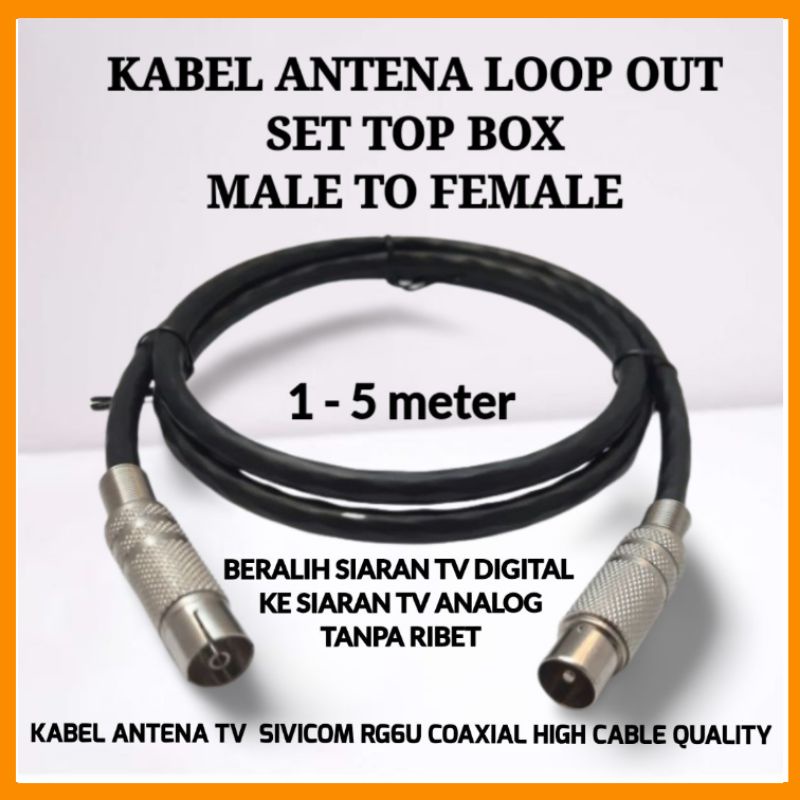 Kabel Antena Loop Out Set top box Male To Female 1-20 meter/Jumper High Cable Quality RG6