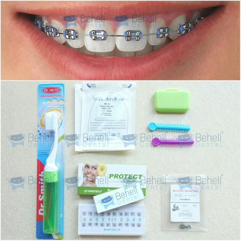 PAKET BEHEL PERMANEN METAL ORTHO BRACKET PROTECT USA ROTH WITH HOOK - Braces Dental Protek Proteck Untuk Perbaikan / Perawatan Gigi - Kawat Orthodontic Metalic - Behelldental