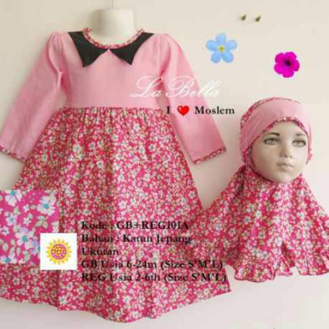 gamis anak labella reg (2-6 thn)