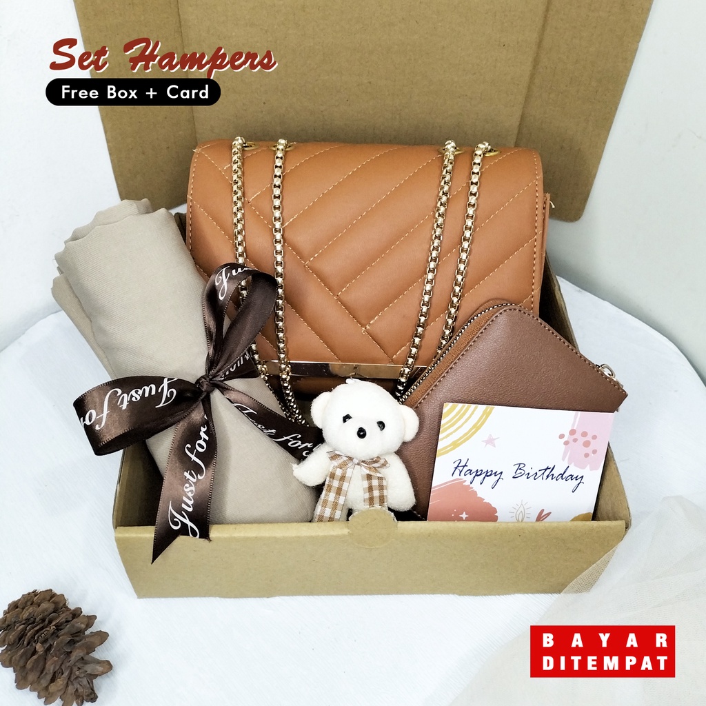 Set hampers kado ulang tahun hadiah ultah tas wanita paket anniversary hadiah pernikahan murah gift set