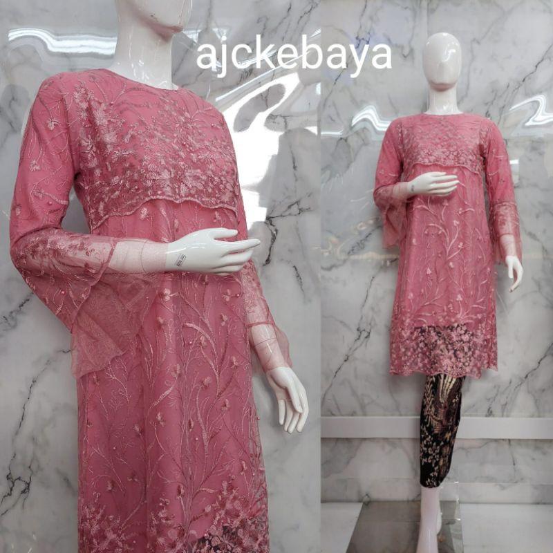 kebaya tunik tille Andin /kebaya terbaru/kebaya modren/kebaya pesta /kebaya seragam pesta