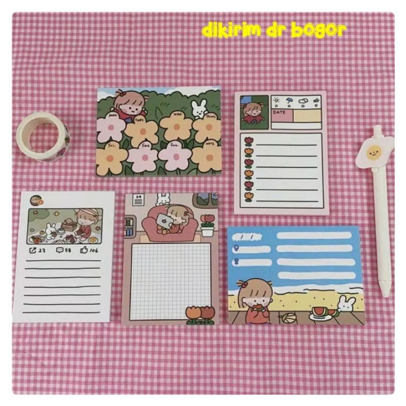 

Memo pad /Note motif aktivitas anak perempuan