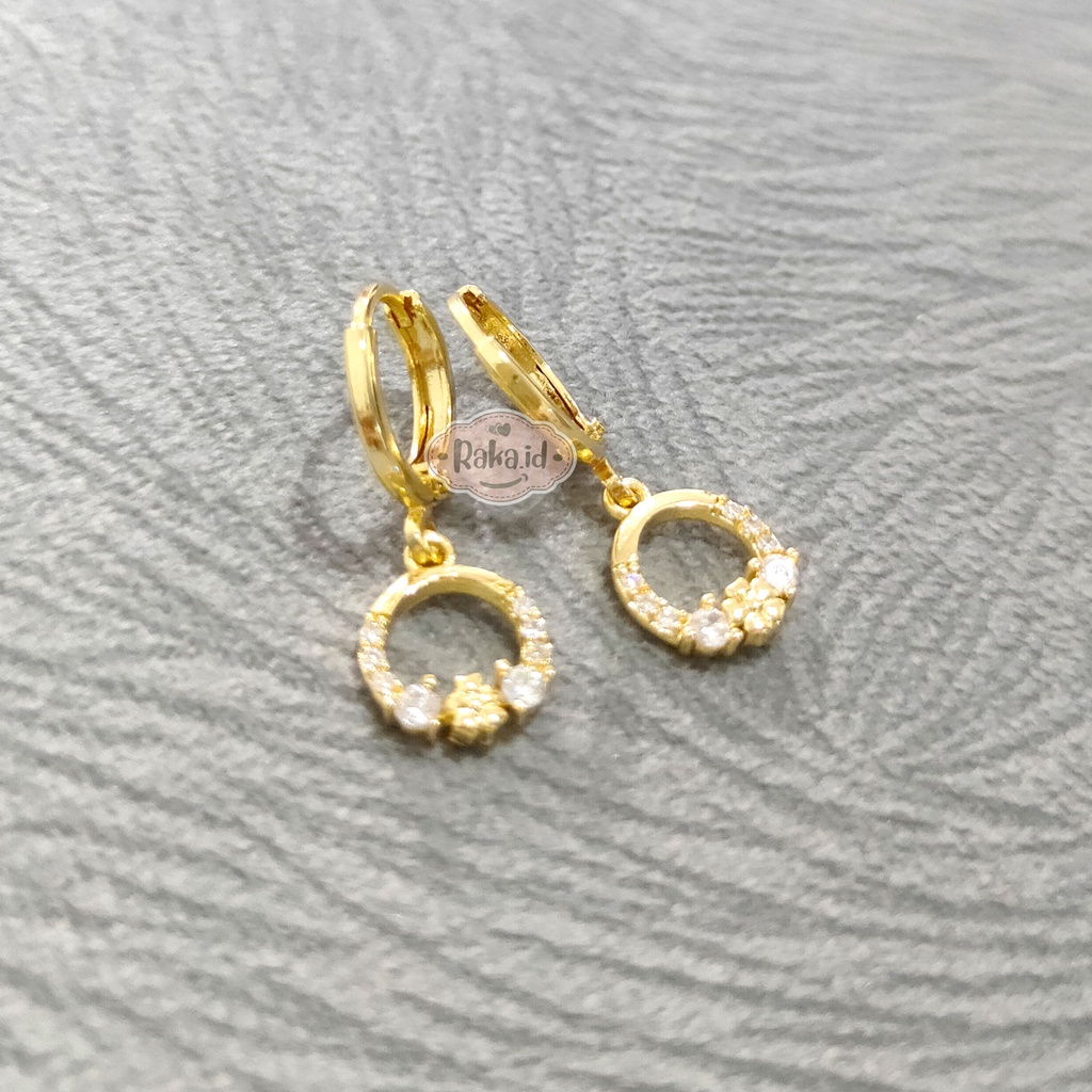 Anting Clip / Klip Baris Ring Motif Bunga Perhiasan Aksesoris Wanita 946