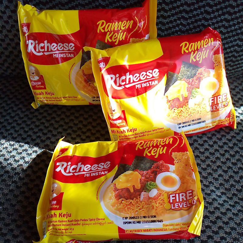 PCS - RICHEESE MIE RAMEN KEJU 65G MI KUAH NABATI INSTAN FIRE LEV VIRAL