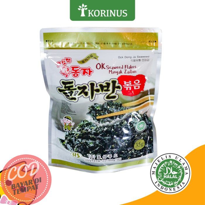 

Jual Korinus Ock Dong Ja Seaweed Flakes / Ock Dong Ja Flakes Halal / Makanan Korea Halal / Rumput