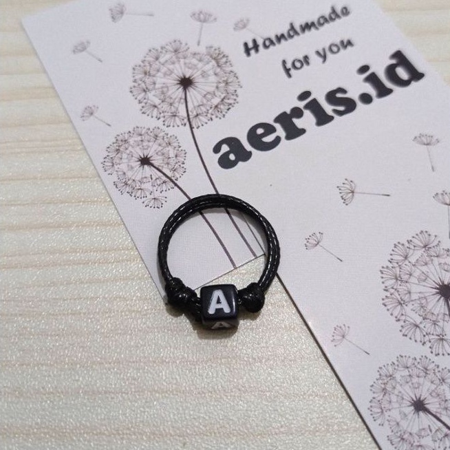 Cincin Inisial Huruf / Cincin Couple [HITAM]