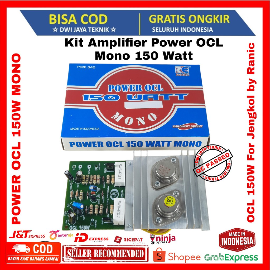 Kit amplifier power ocl mono 150 watt by ranic type 340
