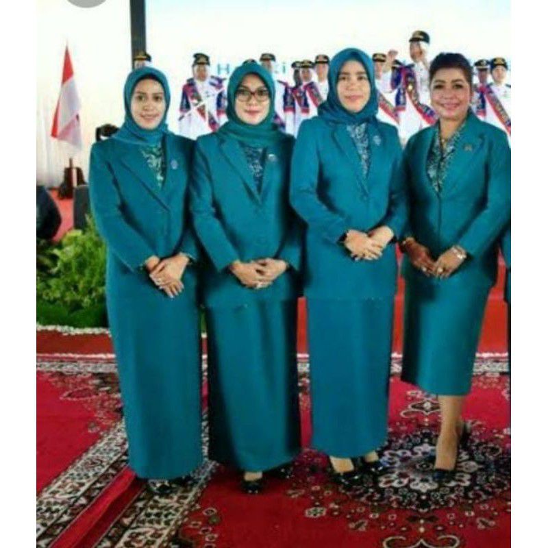 SETELAN JAS PKK BIRU TOSCA free hijab
