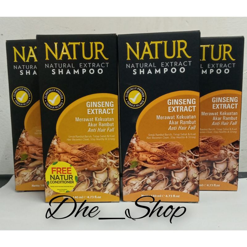 NATUR Shampo Alami Untuk Rambut Rontok 140Ml