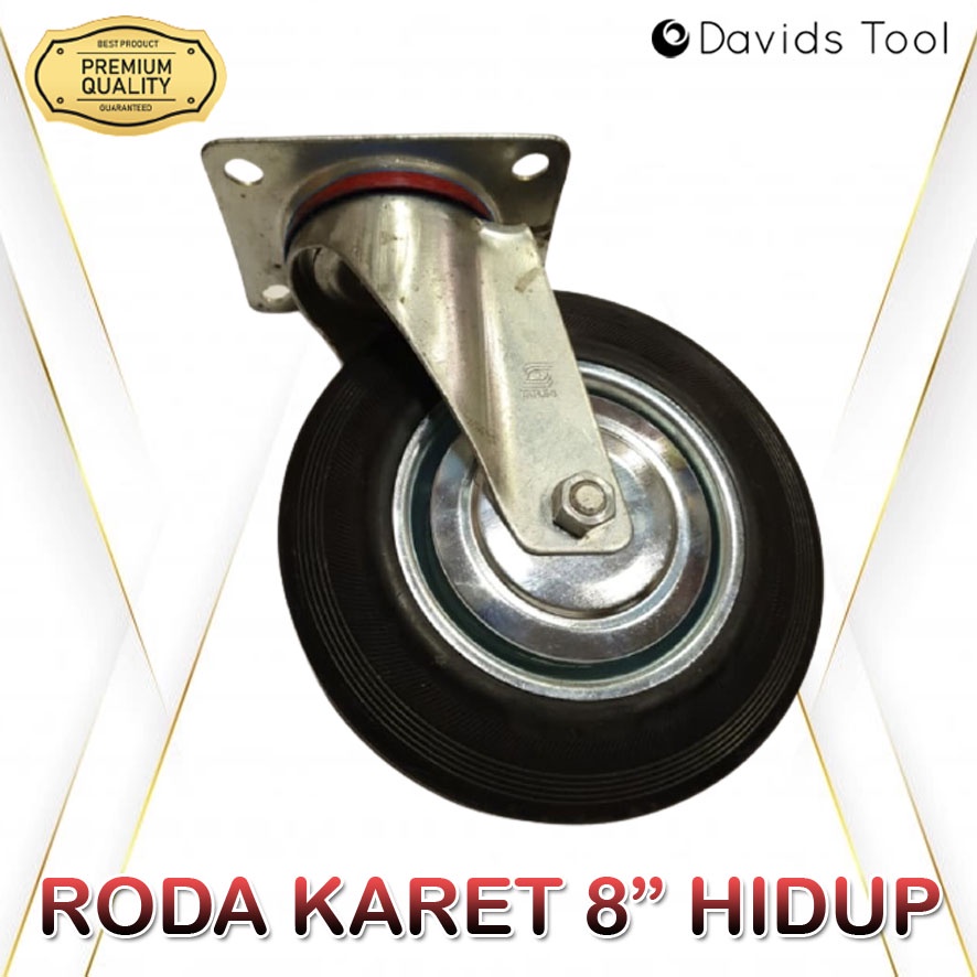 Roda Troli Etalase Ban Gerobak Lemari 8 Inch Hidup