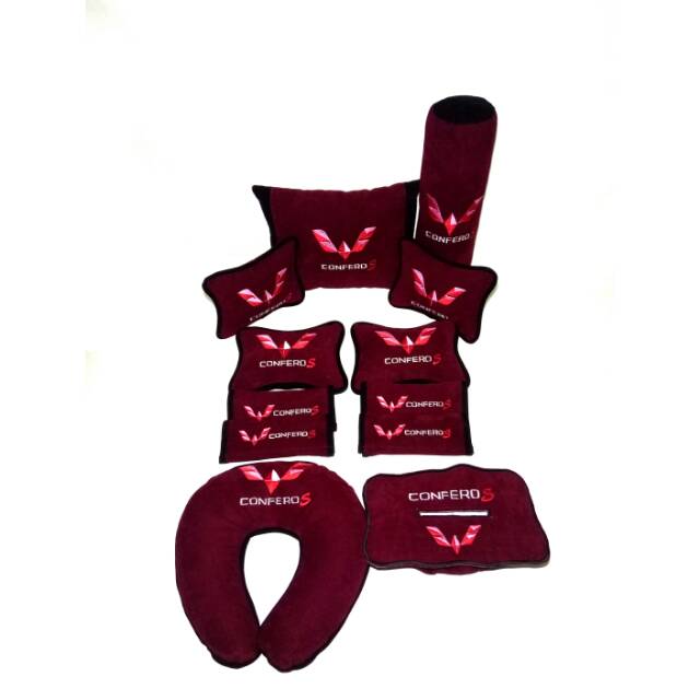Wuling Confero S Bantal aksesoris mobil maroon