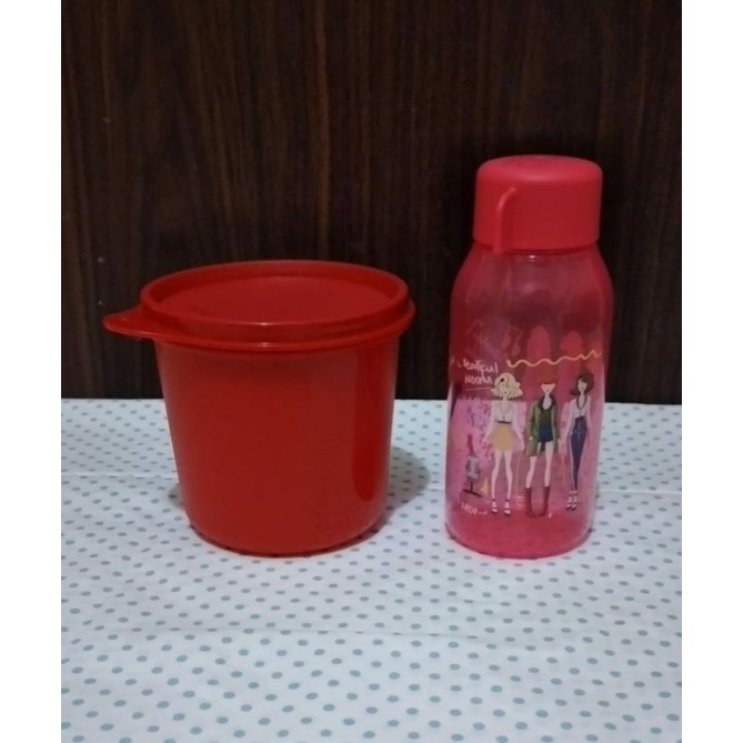 Set Bottle and Mini Canister Tupperware