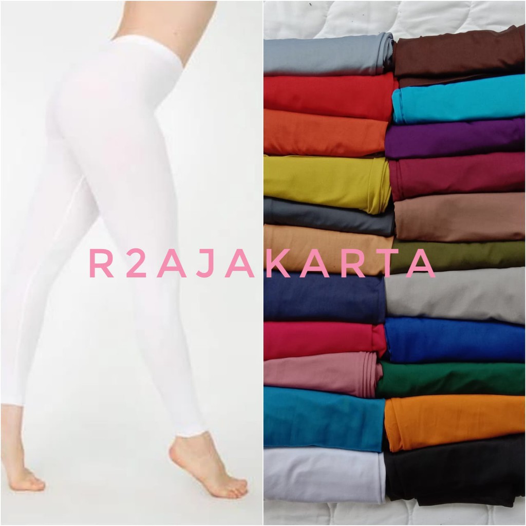 CELANA LEGGING JERSEY PANJANG TEBAL POLOS WANITA R2AJAKARTA