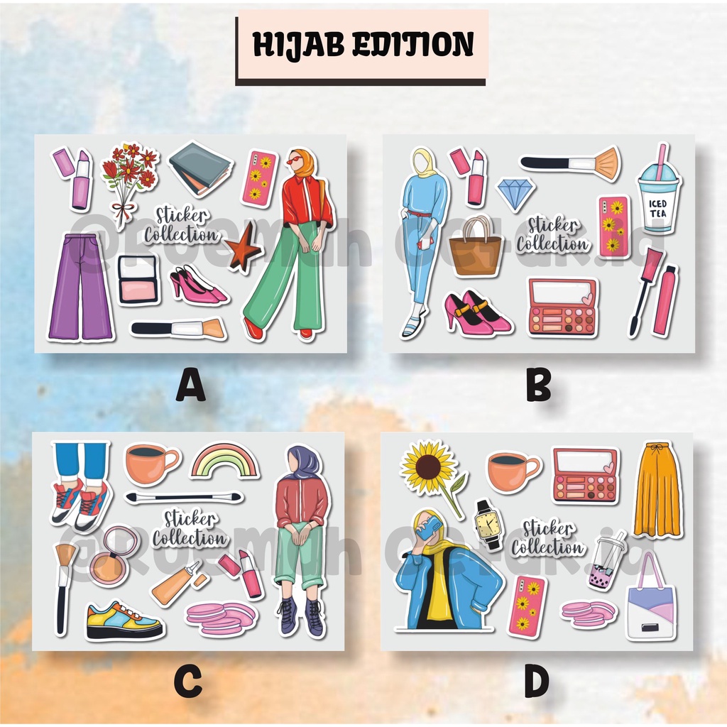 

SPECIAL EDITION STICKER HIJAB AESTHETIC BISA BUAT SCRAPBOOK PLANNER,HP ATAUPUN LAPTOP