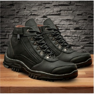 BISA COD BOSS !!! sepatu pria boots safety tracking crocodile morisey work zipper