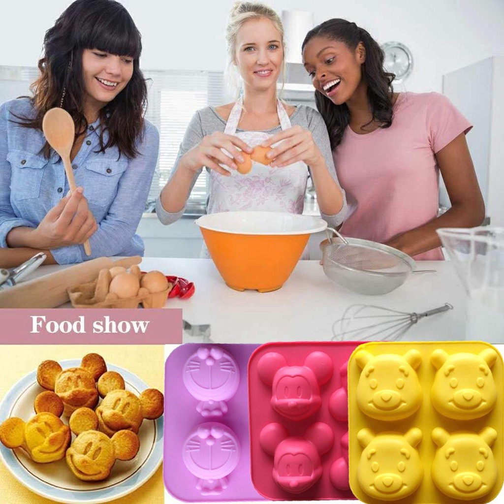 [Elegan] Cetakan Kue Dapur Handmade 3D DIY Silikon Kartun Sugarcraft