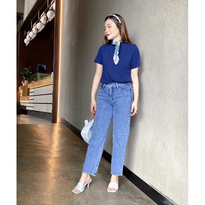 TRIVELA - HW Boyfriend Jeans Wanita