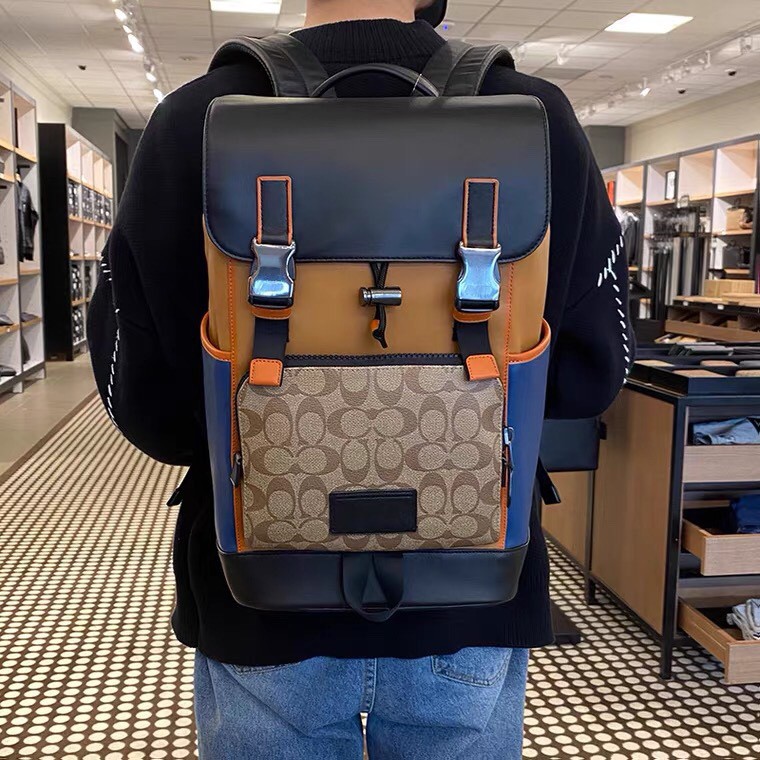 coach 2710 Tas Pria Ransel Pria Tas Pria Tas Punggung、kulit PVC ransel pria、tas sekolah Tas Punggung