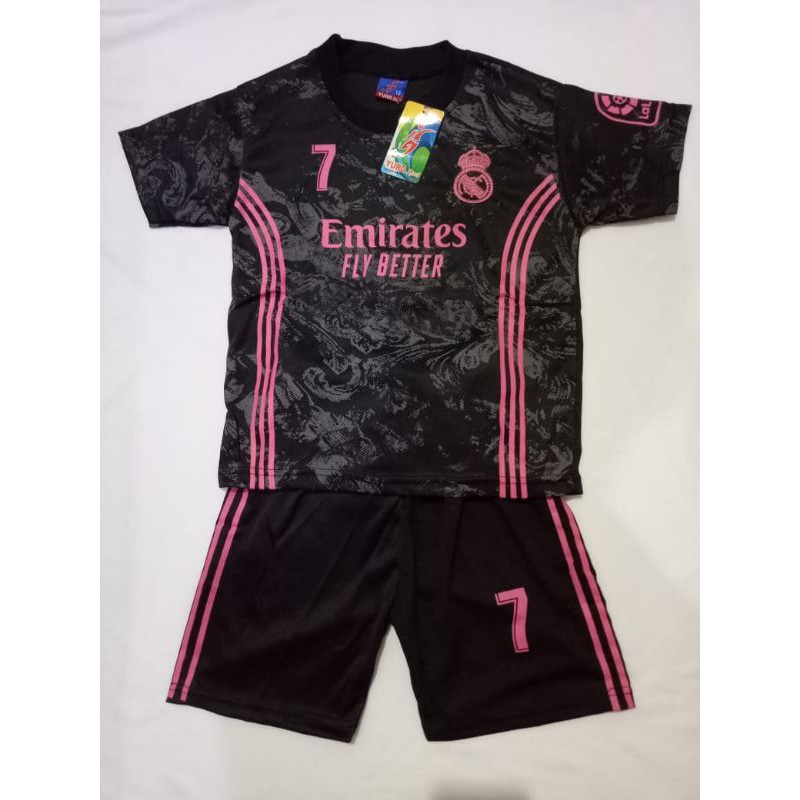 Jersey Kids Real Madrid Hitam 2020/2021 /Setelan Bola /Jersey bola terbaru /Jersey Real Madrid hitam