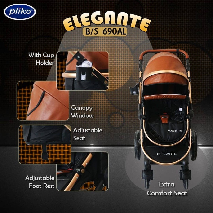 Stroller Pliko Elegante BS 690 AL / Kereta Dorong Bayi
